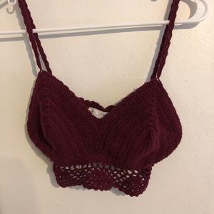 Maroon knit top